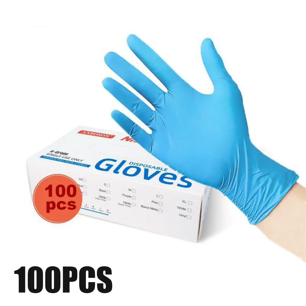 Exam Glove Nitrile - Puderfreie Nitril-Prüfungshandschuhe, Einweg-Nagelhygienehandschuhe, Blau, 100 Stück/Box