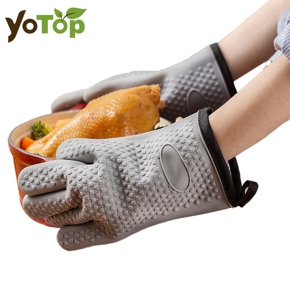 Oven Mitt Silicone - Hitzebeständige Silikonhandschuhe für Mikrowellenherde, Backhandschuhe für